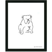 Osobni otisci buldoga-uokvireni crtež psa