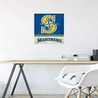 Seattle Mariners - Poster zida retro logotipa, 14.725 22.375