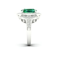 Imperijalni draguljasti srebrni jastuk Sterling stvorio je Smaragd i stvorio bijeli zaručnički prsten od safira