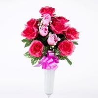Osnove umjetne 22 h ružičaste ruže vaze