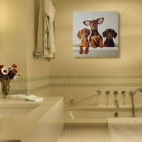 Stupell Industries jadici u kabini za kućne ljubimce Slikanje kupaonice platno zidni umjetnički dizajn Lucia Heffernan,
