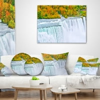 Jedinstveni jesenski Niagara Falls Panorama - Pejzažni tiskani jastuk za bacanje - 12x20