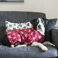 Životna životna odjeća za pse, crveni cvjetni print pidžama, za pse, veliku veliku