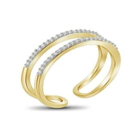 Carat T.W. Dijamantna isprepletena petlja 10KT modni prsten od ruže zlata