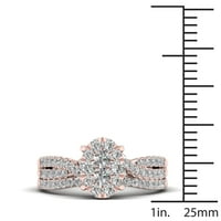 Ženski prsten od plavog safira i dijamanta u obliku srca od srebra